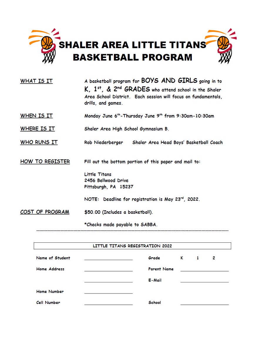 Shaler Area Elementary Basketball Association tweet media