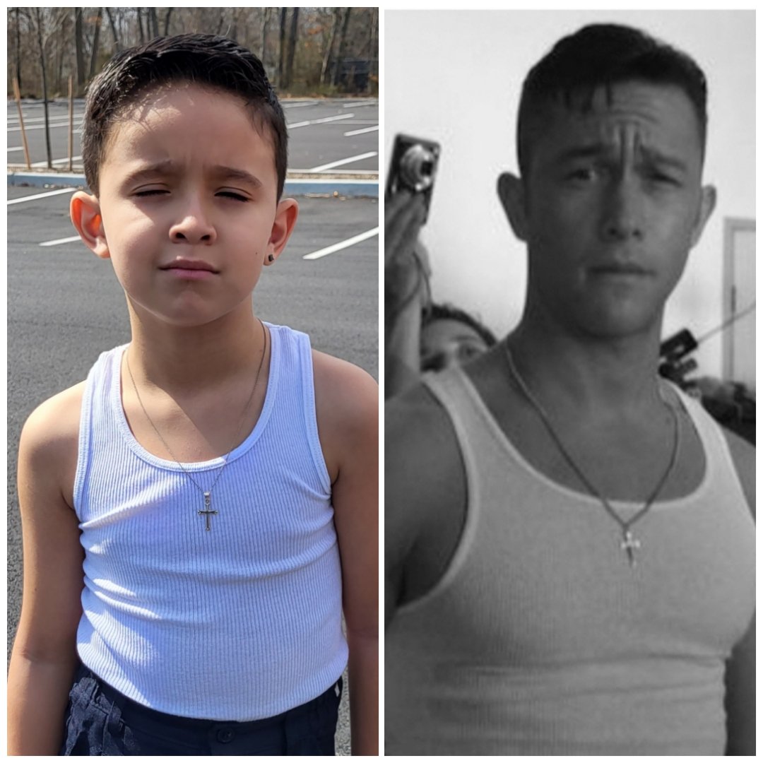 Marie57968522's tweet photo. Matty getting ready to go into church (before we put the dress shirt on), gave me all sorts of Don Jon vibes 🤣🤣 @hitRECordJoe https://t.co/WkWRIkFCXx
