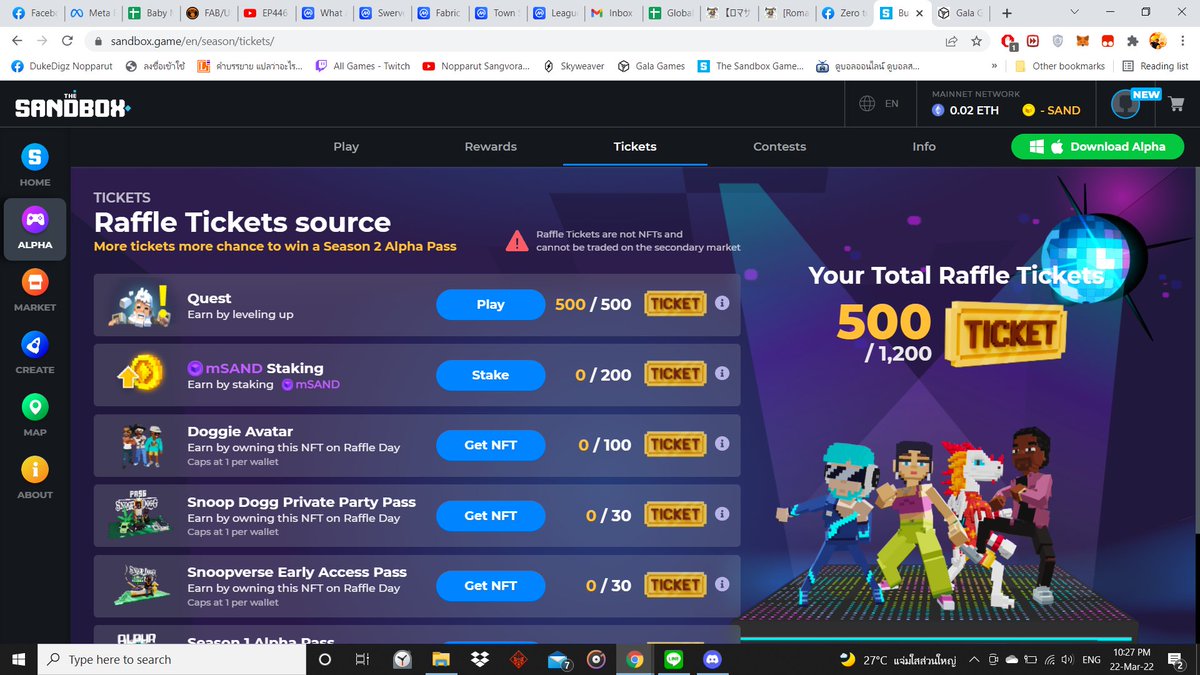 CrazypandaDuke's tweet photo. @TheSandboxGame I just participated in the daily #SandboxAlphaS2Contest for a chance to earn up to 1,000 $SAND! Starting March 22 - Ticket Day. Check out my screenshot below!
👇 #SandboxAlphaS2 https://t.co/UxwN60UEzx
