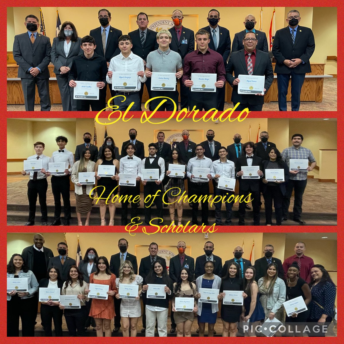 Terrific Tuesday for our #OneEmpire as our award winning Mariachi Aztecas, Varsity Boys Wrestling, &amp; Varsity Ladies Basketball receive Board Honors for their championship seasons #ProudPrincipal #Reignited 🙌🏼♥️🖤💛 ⁦<a href="/ELDO_GBBall/">Lady Aztec Basketball</a>⁩ ⁦<a href="/ELDO_Wrestling/">El Dorado Wrestling</a>⁩ ⁦<a href="/AztecaEdhs/">EDHSMariachiAzteca</a>⁩