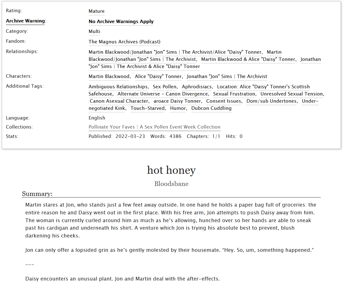 lusty_charming's tweet photo. jondaisymartin, sex pollen // my #pyfweek fic is done~ rings the dinner bell https://t.co/2Z9jpy587i