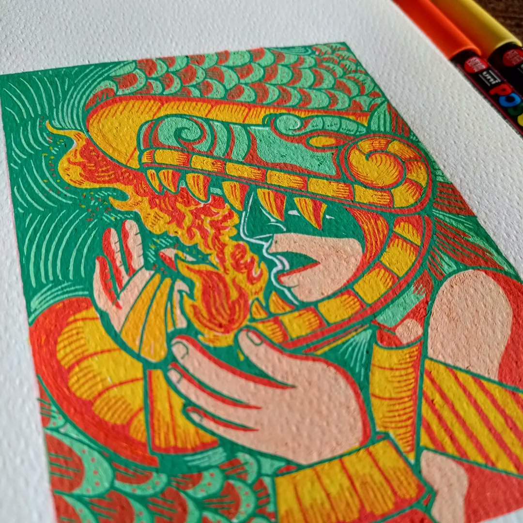 La furia de la serpiente emplumada 🤲🏽🔥🍃🐉
#quetzalcoatl #serpienteemplumada #mexico #mexicoprehispanico #ilustracion #ilustradoresmexicanos #illustrationartists #illustrationartists #ilustagram #sketch #sketchbook #posca #poscamexico #2022