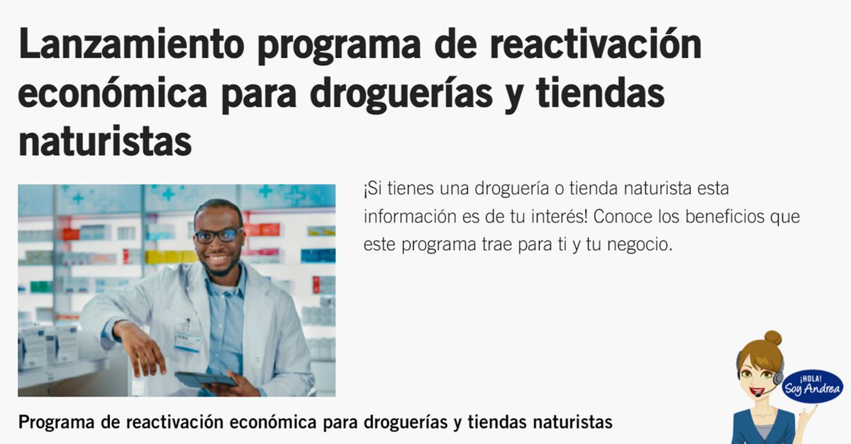 ¿Tu empresa es una Droguería o Tienda Naturista? Te invitamos al evento de lanzamiento de esta iniciativa que lidera #Clusterfarma <a href="/camaracomerbog/">Cámara de Comercio de Bogotá</a>  🧑🏻‍💻Participa en nuestro Programa que brinda acompañamiento especializado📅Martes 05 abril⏰8am. Inscríbete 👉 lnkd.in/gAczHcqm
