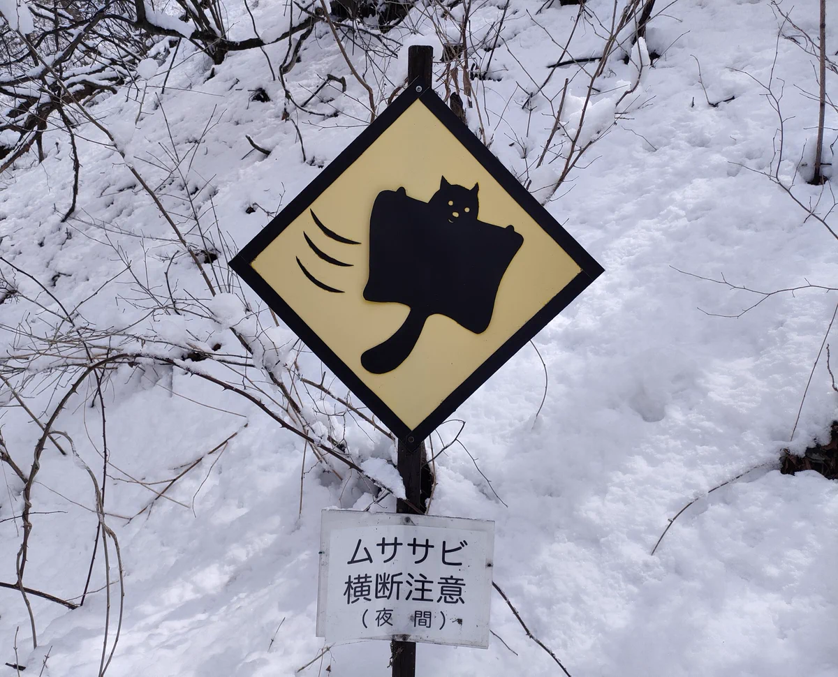 こんなに可愛い標識見たことない！「ムササビ横断注意」