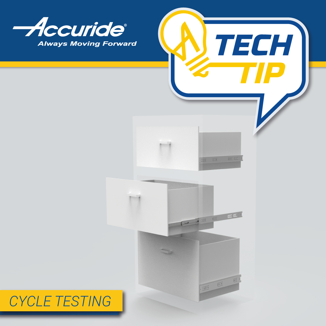 Curious about how Cycle Testing works? Cycle Testing is an Accuride product performance test where loaded drawers are opened and closed by machines that can run unattended day-and-night. Find your next quality-tested Accuride slide visiting our e-shop: bit.ly/36rU4vq