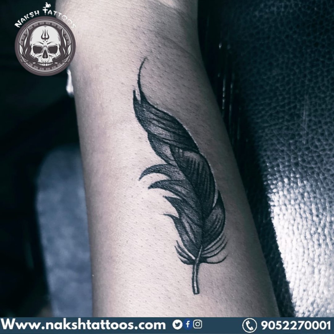 Freehand feather tattoo and... - Skin Machine Tattoo Studio | Facebook