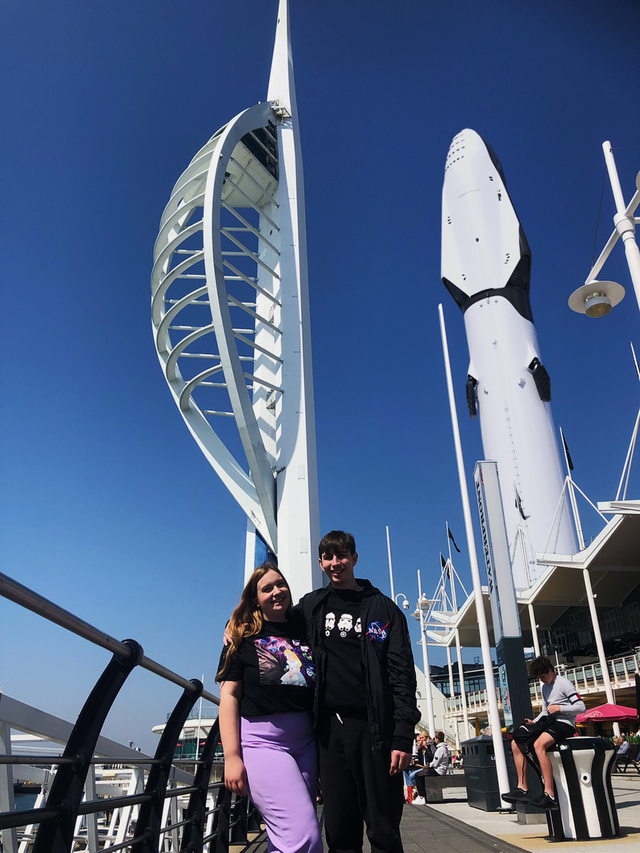 SpaceXMR's tweet photo. "Photoshoped the ITS design next to Spinnaker Tower for funzies" by horny_dominos via https://t.co/YC3plO26nl https://t.co/aIx2qr8Mrw