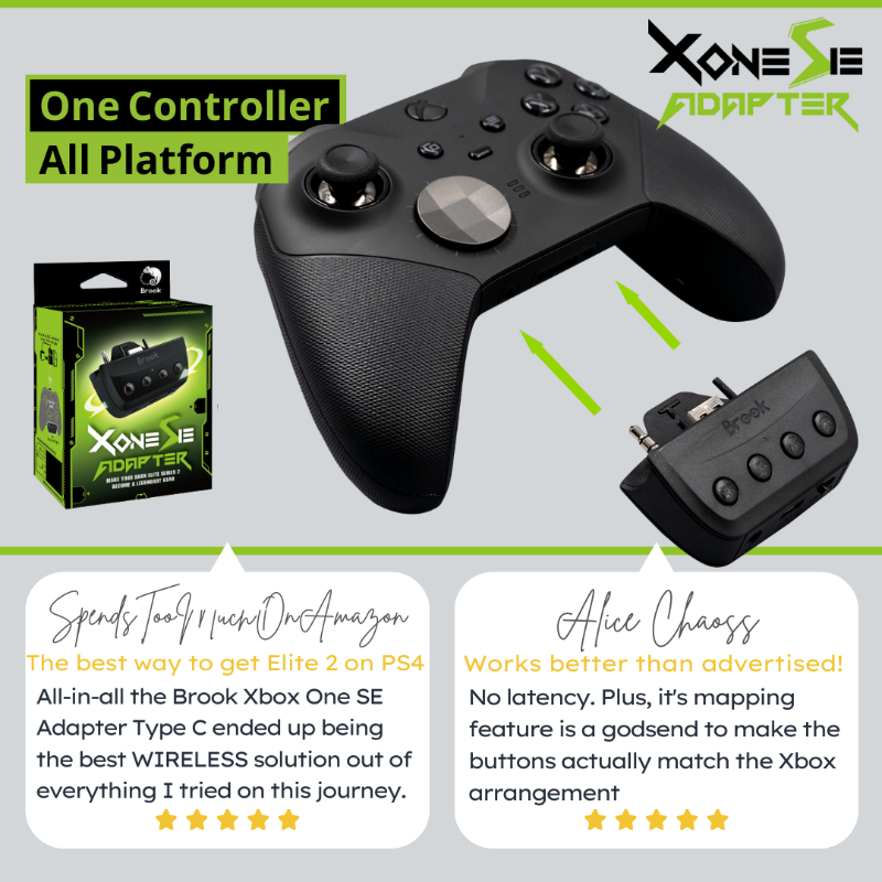brookgamingfans's tweet photo. Completely unleashes the power of XSX & Elite2 controllers.
Brook X One SE adapter is recommended by Xbox controller fans to play on #nintendo and #PS4 with no latency and viable motion control.
☑ Switch ☑ PS4
☑ PC / iOS / Android
☑ XSX|S / Xbox One
#OneController
