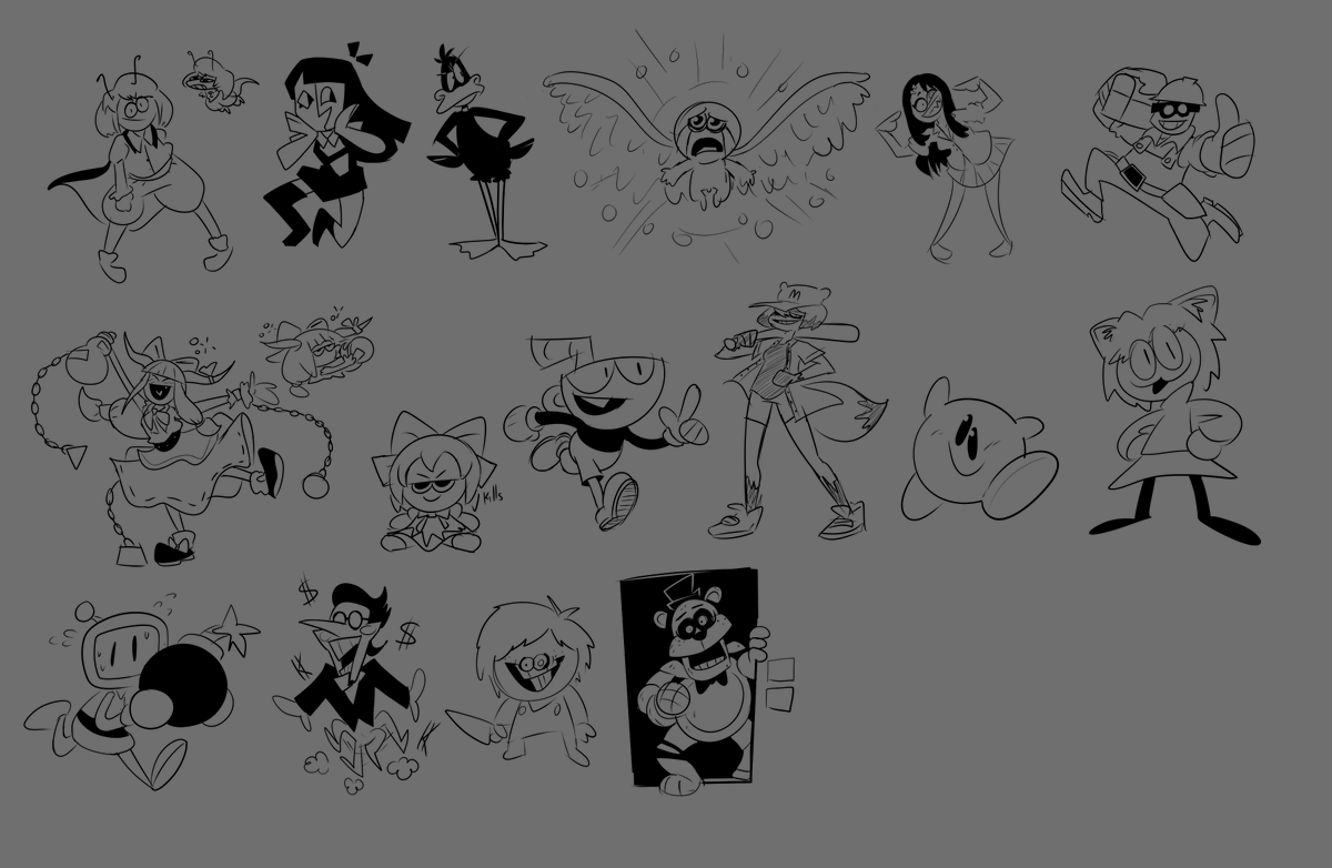 give me characters to draw plz, I've been doing these on stream and I want to do more tomorrow  but I want to have em ready~