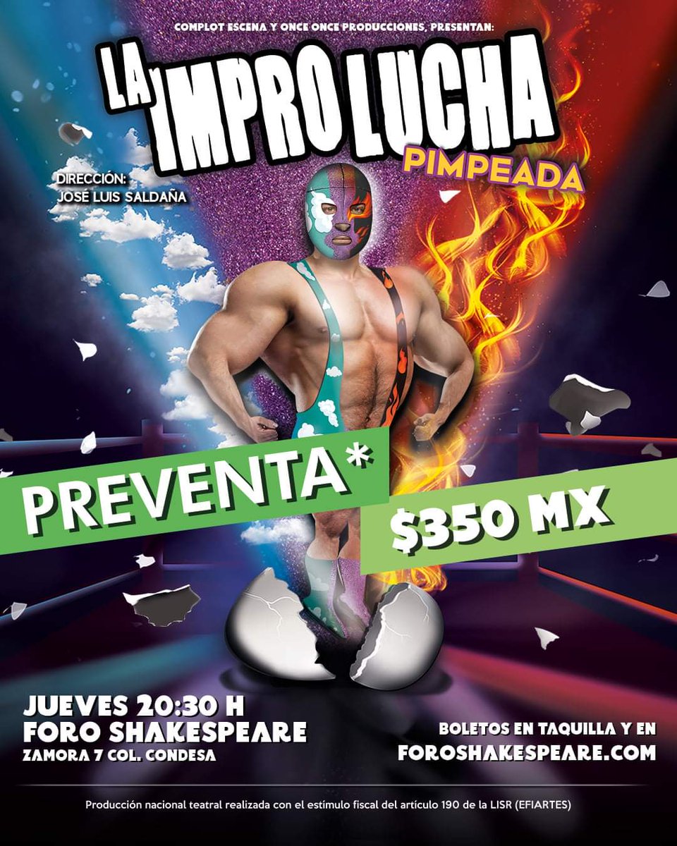 LaImproLucha's tweet image. Piensa en una función de #LaImproLucha a la hayas venido, piensa en todo lo que sentiste. ¡Repite todo eso! 
Compra tus boletos ya mismo porque este 23 y 24 de marzo tienen precio especial rebajado. 
Sólo 48h de  #preventa. 

🎟️ bit.ly/3KRK6mk 
#laimprolucharegresa
