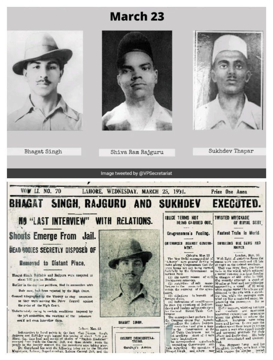 20CenturyMemer's tweet photo. Shaheed-ae-Azam " Bhagat Singh Rajguru Sukhdev Ji "
#balidaandiwas #23march #BhagatSingh #tabook #mrbunty https://t.co/fcD8BAh7C2