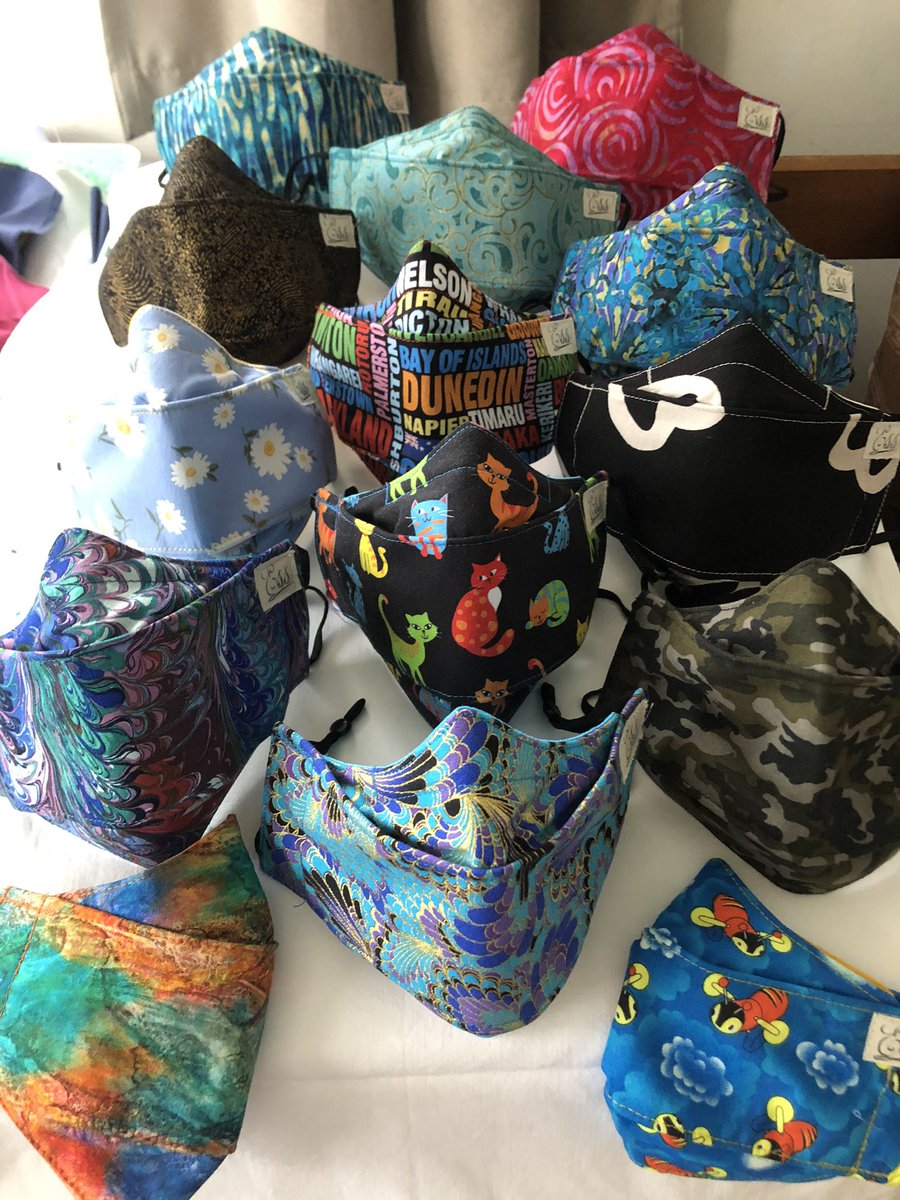 The planets must be aligned perfectly at the moment as these masks have just rolled off the sewing machine without any of the normal sewing glitches that can happen. NZ Post will see me tomorrow with several packages. Aren’t they beautiful?