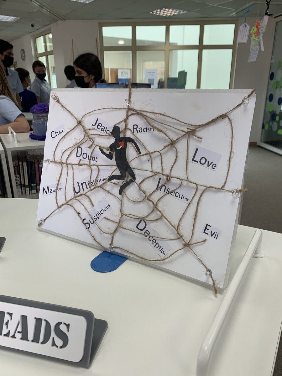 JESS English (@jessenglishdept) on Twitter photo By Yazaan in 8DAA. This artefact shows the emotions Othello displays throughout the play. The web represents Iagoβs manipulation. <a href="/JESSDubai/">JESS Dubai π¦πͺ</a> #JESSSuccess <a href="/JESSYear8/">JESS Year 8</a> By Yazaan in 8DAA. This artefact shows the emotions Othello displays throughout the play. The web represents Iagoβs manipulation. <a href="/JESSDubai/">JESS Dubai π¦πͺ</a> #JESSSuccess <a href="/JESSYear8/">JESS Year 8</a>