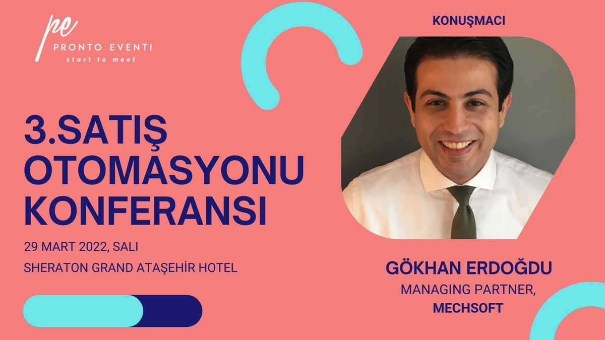 MechSoft's tweet photo. 29 Mart Salı günü Pronto Eventi tarafından düzenlenen 3. Satış Otomasyonu Konferansında sunum sponsoru olarak yer alacağız!
Etkinlik kapsamında CEO'muz Gökhan Erdoğdu sunumunu gerçekleştirecek.
#mechsoft #cloudoffix #mfiles #etkinlik #gelecekdijitalde https://t.co/OCdvTw33kF