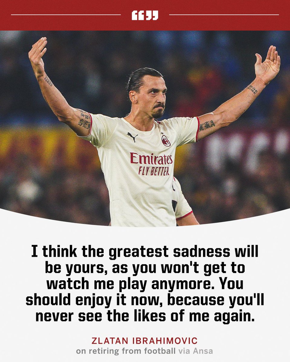 ESPNFC's tweet photo. Zlatan on his eventual retirement 😅 https://t.co/PmprVCWo6p