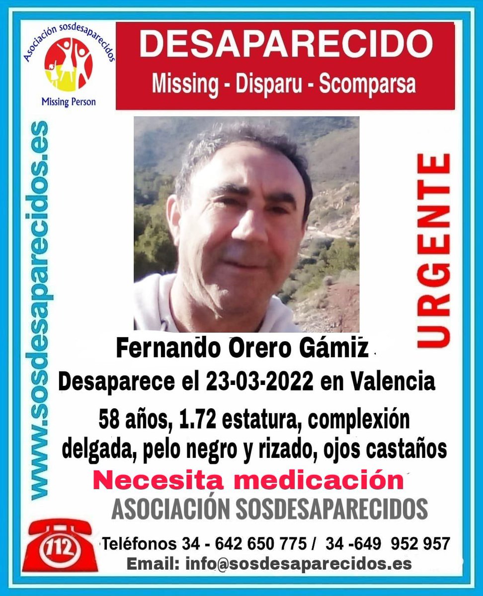⚠️URGENTE⚠️ Buscamos a Fernando, si lo habéis visto contactad conmigo por favor 🙏🏼 RT para difusión