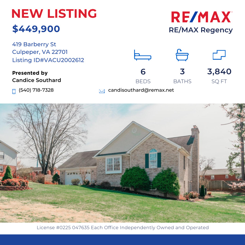 SouthardCandice's tweet image. Stunning brick contemporary style one level is immaculate and extremely well carded for! Main level living  with 1920 sq. ft. includes; grea...

Click here for details:
remax.com/VA/CULPEPER/ho…