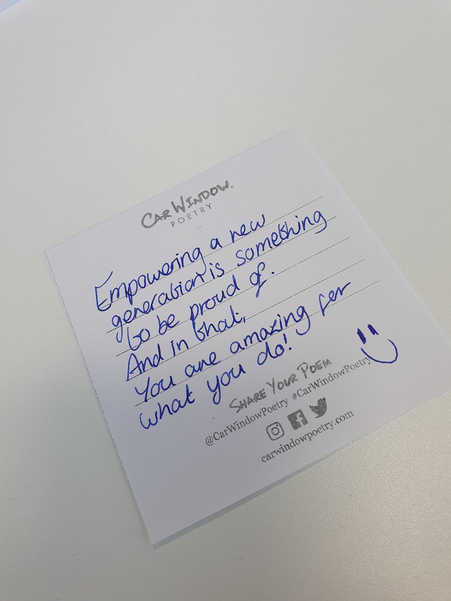 ConorPerrott's tweet photo. Today's choas is in the form of #CarWindowPoetry ๐ Hope this makes someone's day ๐ #PositiveVibesOnly #publishingstudent #creativewriting
@DerbyPublishing @jellybeanmusicc @Emma_Faith04 https://t.co/bzWSIt6kUp