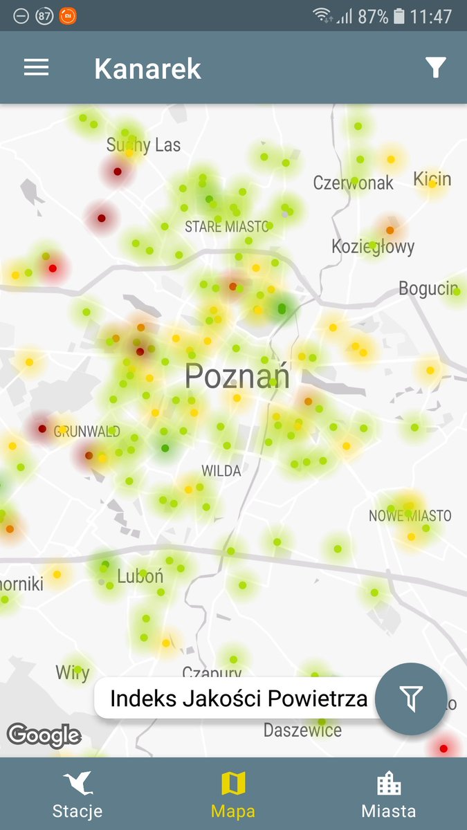 AlertPoznan's tweet photo. Jakość powietrza w Poznaniu.
#poprawa #możnaoddychać 😎 https://t.co/E64Pgz34Ws