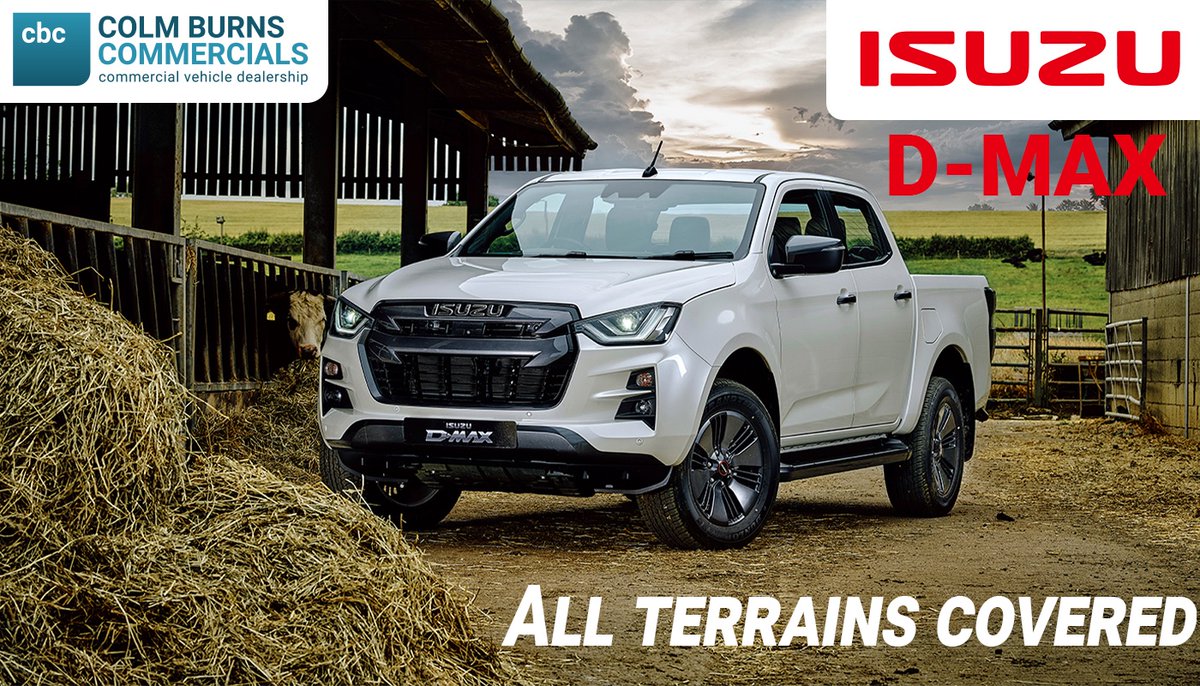 CBCSligo's tweet photo. The All New Isuzu D-MAX is a capable workhorse on all terrains. With its strengthened ladder chassis, extensive underbody protection and four wheel drive, it truly has all terrains covered. Book a test drive today at Colm Burns Commercials: https://t.co/GnHe9v9LCa #isuzu https://t.co/qiAxpd8Oou