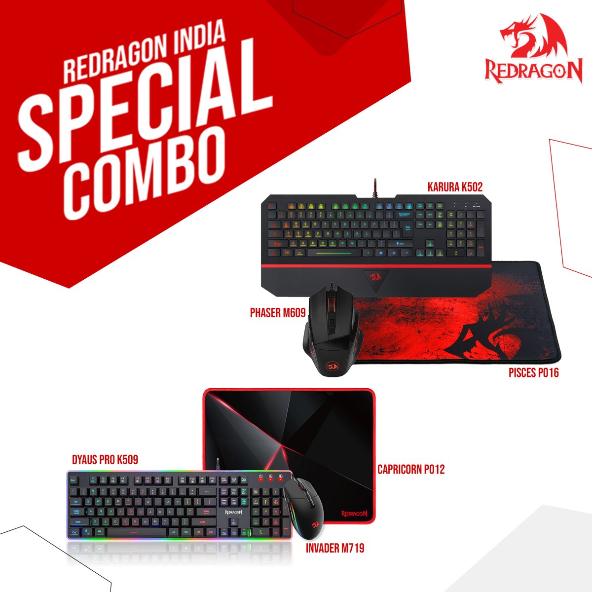 IndiaRedragon's tweet photo. Combos specially made by Redragon India for the India Market. Gamers now complete your gaming setup with these special combos in your budget. Get it now https://t.co/e97mpFjMl7
#redragonindia #specialcombo #gamingsetup #gamers #gamingessentials #gmaingcombo https://t.co/ovkoaudkhZ