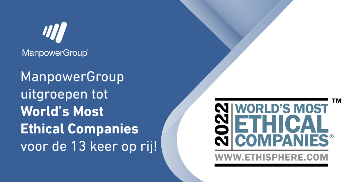 Ook dit jaar zijn we voor de dertiende keer door het Ethisphere Institute uitgeroepen tot #WorldsMostEthicalCompanies. Dit is een mooie erkenning voor de manier waarop wij ons binnen onze organisatie inzetten voor een inclusieve bedrijfscultuur.