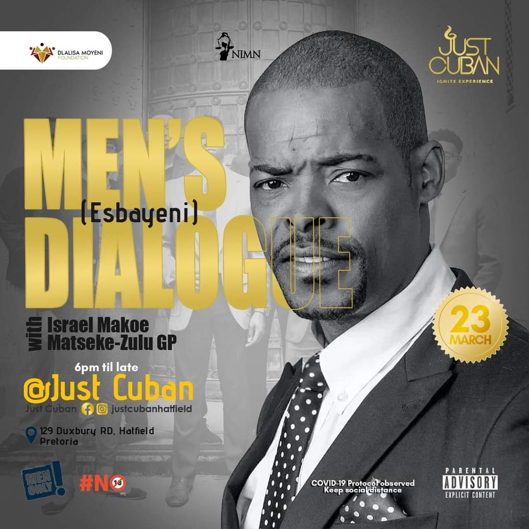 GP_MaOrange's tweet photo. Asikhulumeni nje ngamadoda bafowethu. Siyafa.
Let's meet Esbayeni at @justcubanPTA Menlyn for #MensDialogue.
#GhettoProfessor https://t.co/thP0GbbGml