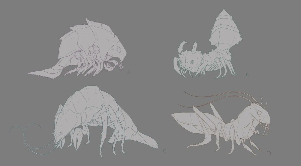 ants_robinson's tweet photo. Kremling concept 

Which is your favourite?

#conceptart #drawing #2D #stormlight #stormlight https://t.co/qmBbcPL52g