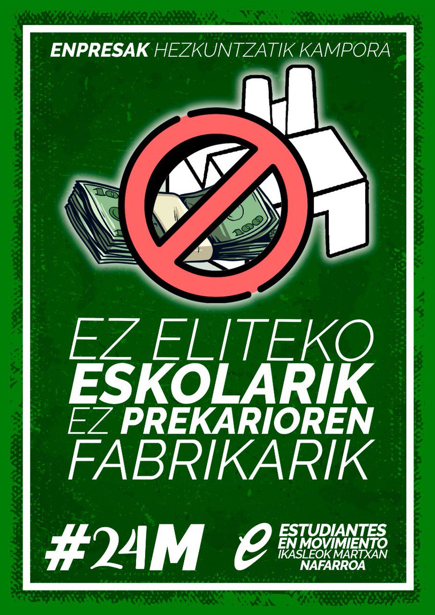 eemnavarra's tweet photo. 🚨👉Hezkuntza erabat publikoaren alde egiten dugu, berdintasuneko hezkuntzarako aukera-baldintza gisa.👈🚨

Krisia, ordea, hezkuntza negozio pribatu bihurtzeko testuingurua da. https://t.co/roGKlFNaEO