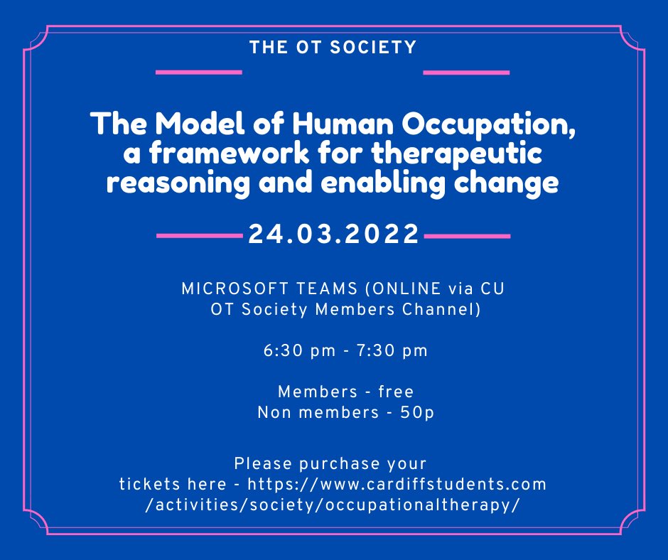 Cardiff University OT Society 🌻 (@cardiffot) on Twitter photo Hello all, here is tomorrow’s CPD event. Really helpful for every year group! :) <a href="/themoho_ot/">The MoHO OT</a> Hello all, here is tomorrow’s CPD event. Really helpful for every year group! :) <a href="/themoho_ot/">The MoHO OT</a>