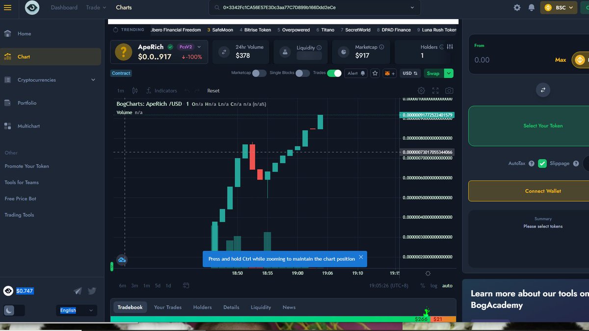 JuanHolic_Art's tweet photo. ApeRich 🚀 Just stealth Launched  
#100X Potential - Get in!  
💯 Community driven  
🔒 Lp Lock  
🥇 Renounced owner   
Ca  0x3342Fc1CA56E57E3Dc3aa77C7D899b166Ddd2eCe

MOONSHOTS🚀🚀🚀
  
Telegram: https://t.co/NyQ9HAZkvd
#Dyor #bsc_gem  
#Lowmarketcap #BSCGems #BNBreward https://t.co/6GSGJRJZ4S