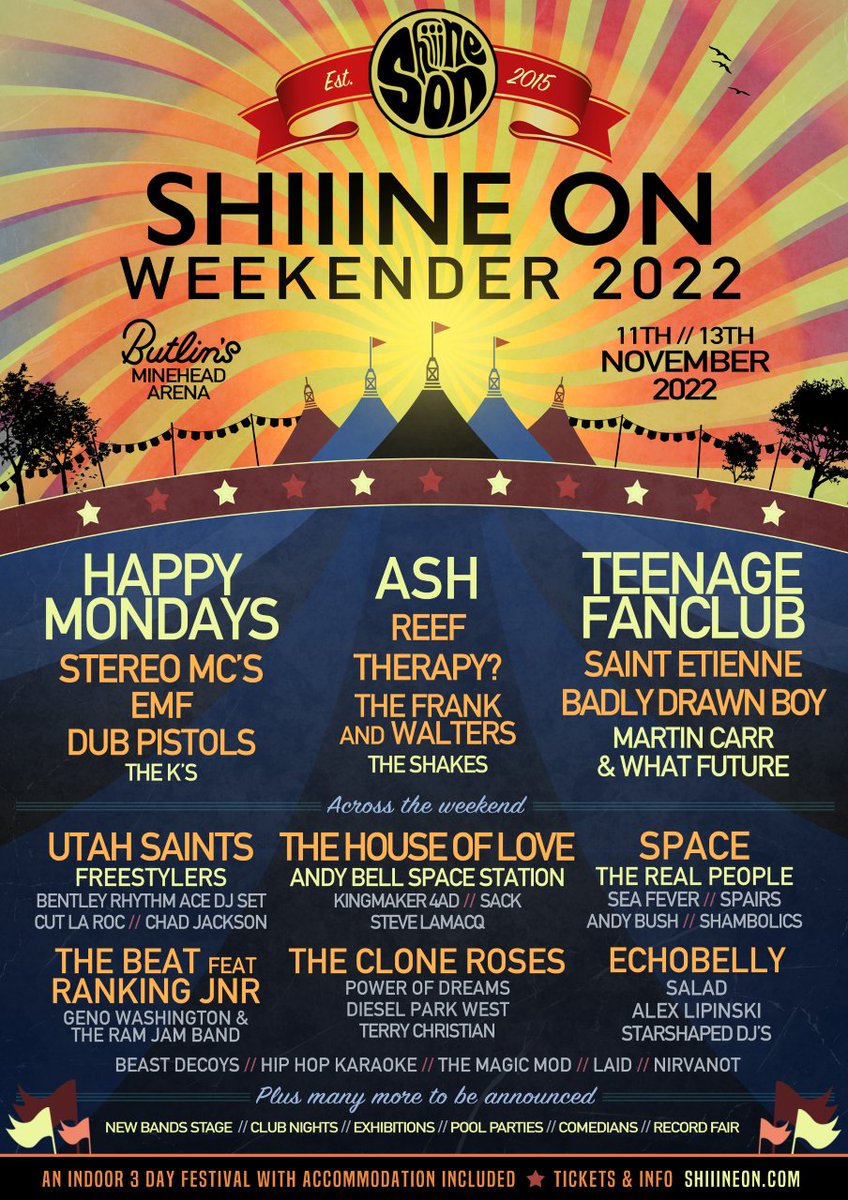 Sacktheband's tweet photo. We’re delighted to announce we’re playing this years @ShiiineOn_ Weekender with a list of great acts!
Packages are on sale now. Get tickets at https://t.co/2RjSxZirNI and use promo code NCB10 for an additional discount. @DimpleDiscs
#sack #sacktheband #shiiineon22 #dimplediscs https://t.co/wau05Lwd51