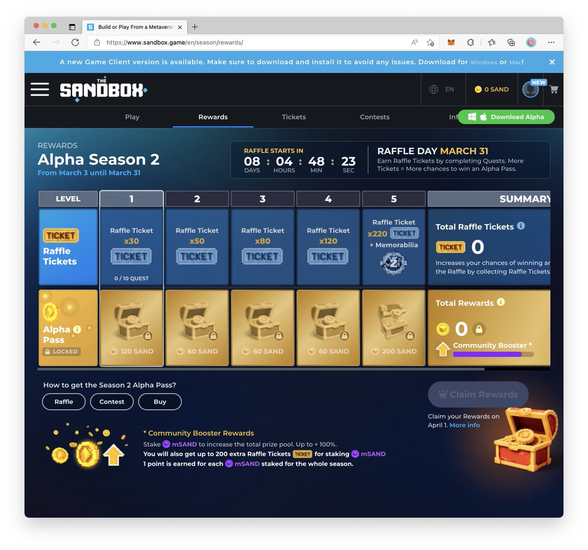 howrocana's tweet photo. @TheSandboxGame I just participated in the daily #SandboxAlphaS2Contest for a chance to earn up to 1,000 $SAND! Starting March 22 - Ticket Day. Check out my screenshot below!
👇 #SandboxAlphaS2 https://t.co/u0oGToMpGW