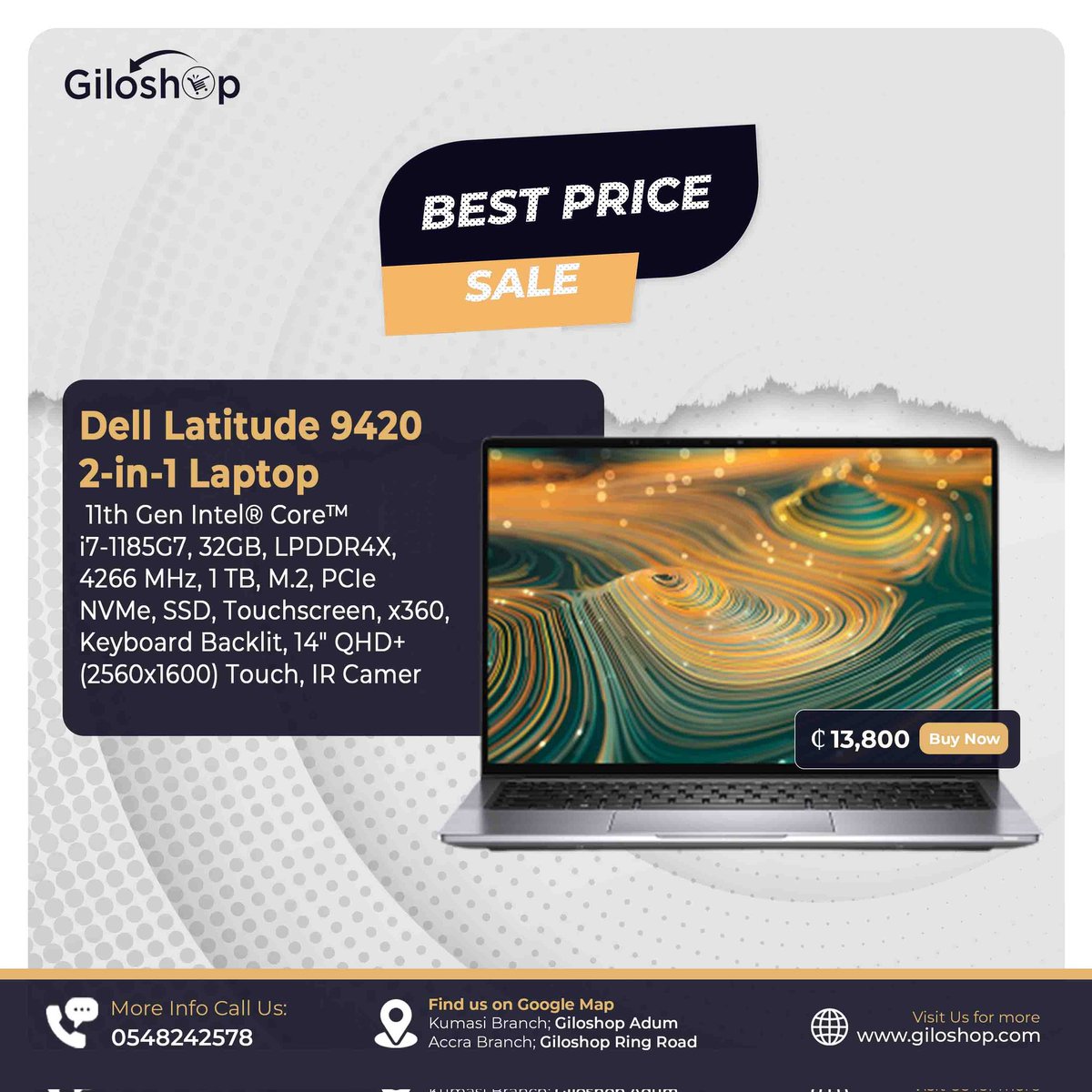 gilocooperate's tweet photo. Dell latitude 9420 available in stores, shop now at @giloshop
#DellLaptop #gilocooperate https://t.co/TPDEJIcAzJ