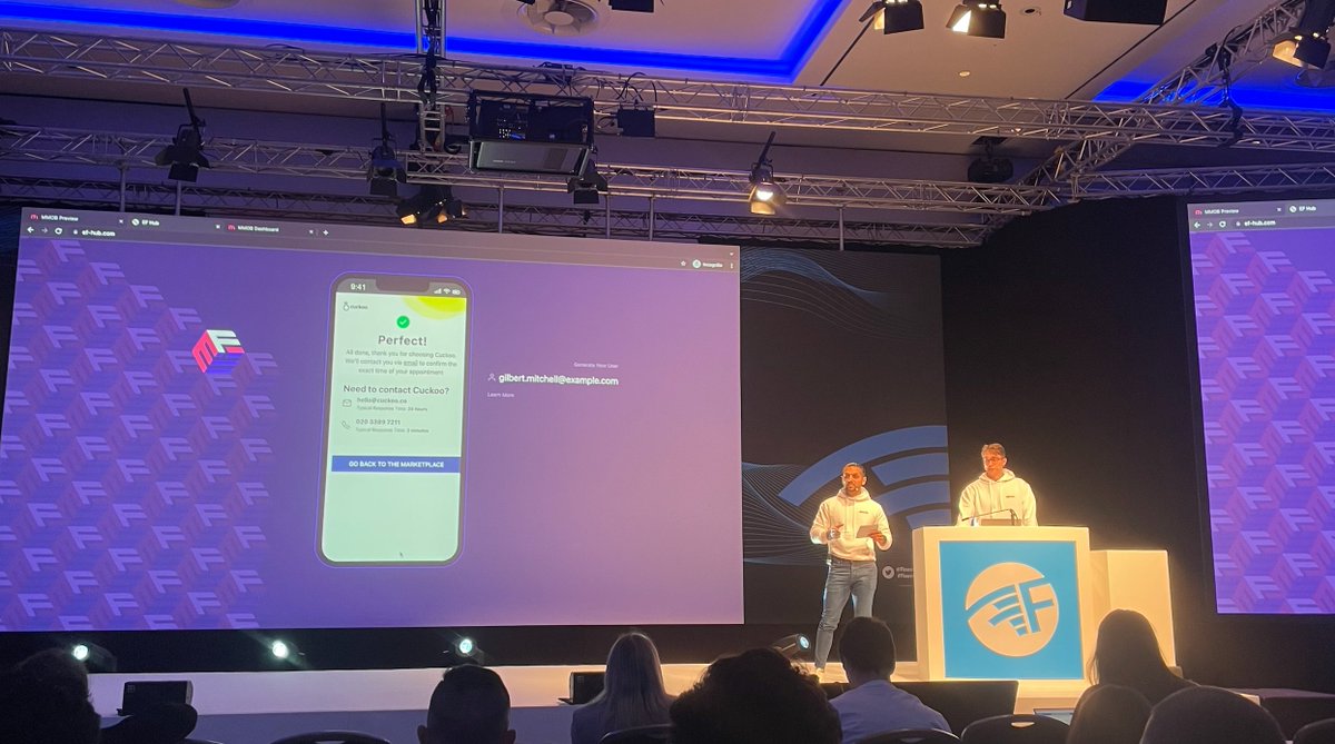 Yesterday, Jake and I got on stage at <a href="/Finovate/">Finovate</a> Europe to showcase <a href="/mmob_fintech/">mmob</a>'s #embeddedfinance technology. The demo went perfectly, and we won a Best of Show award, voted for by the attendees!

#Finovate #BestofShow