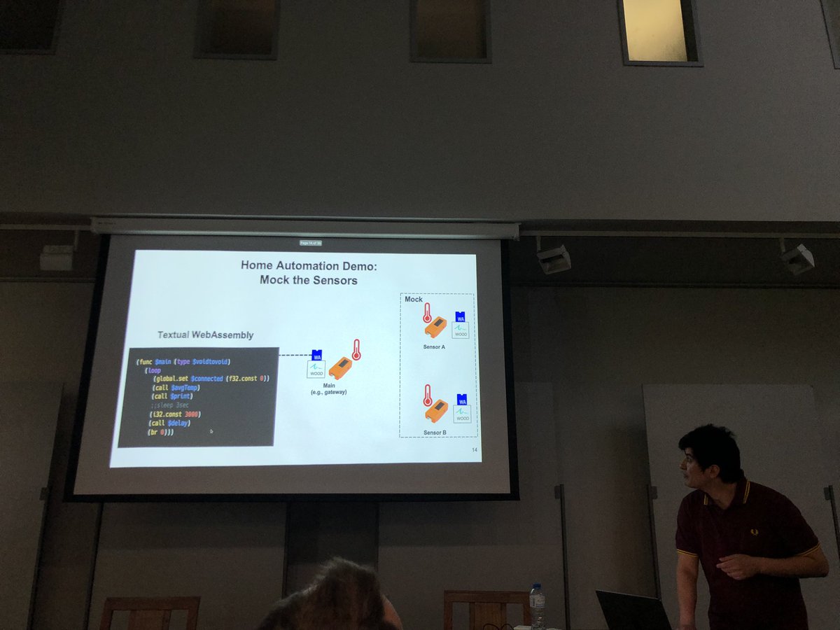 action shot of Carlos Rojas Castillo demoing WOOD, an out-of-things debugger for IoT systems <a href="/programmingconf/">‹Programming› 2025</a>  in Porto @carllocos More info at soft.vub.ac.be/Publications/2…
