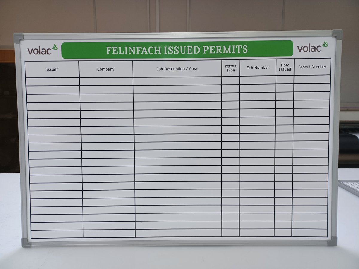 SxSwansea's tweet image. Internal dry wipe boards are a clever, space saving way of recording important information in different departments.

This one was for @volac_ltd, Felinfach, Lampeter to record permit numbers. 

#signagesolutions #signsexpressswansea #internalsigns #signage