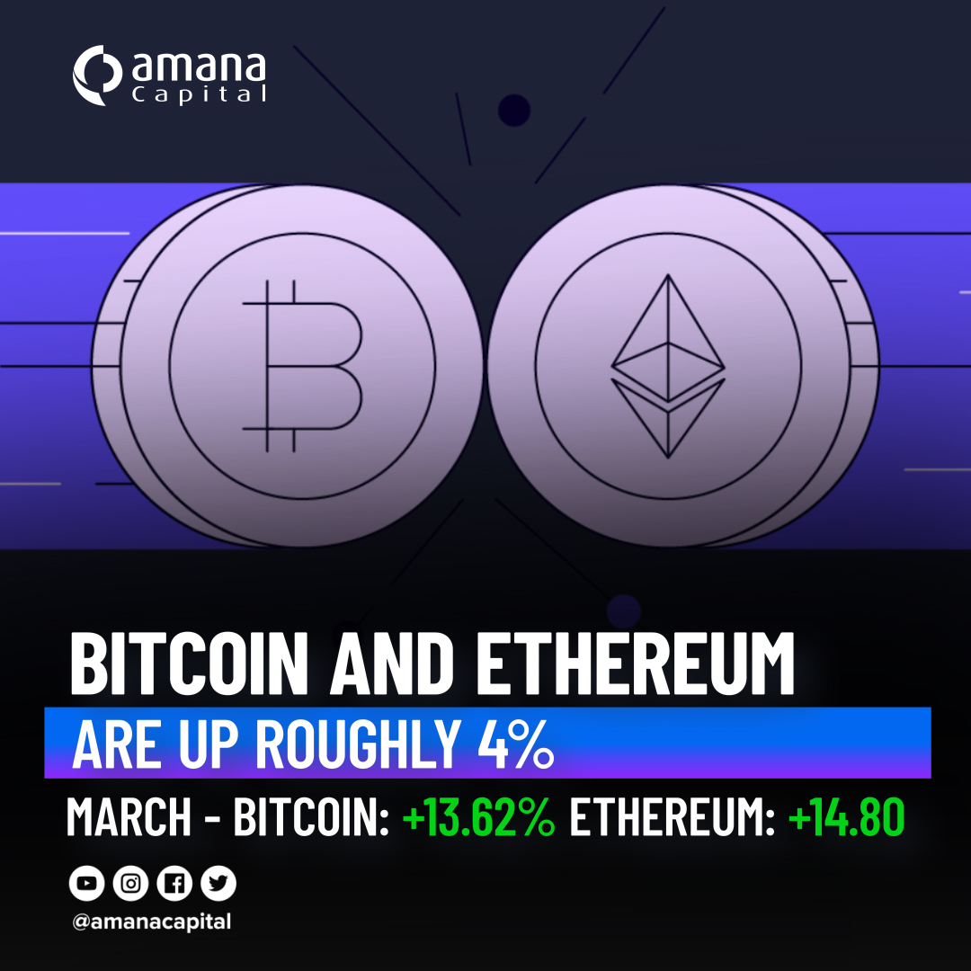 amanafn's tweet photo. 🔥 Bitcoin and Ethereum are Up Roughly 4%

The increases for Bitcoin and Ethereum for March were 13.62% and 14.80%

Trade the opportunity with Amana 
https://t.co/6dPTI3gSFH https://t.co/N06lA1a9N9