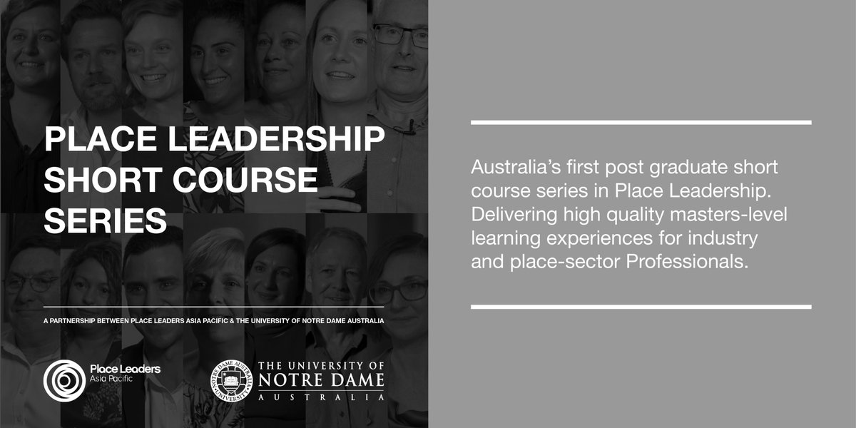 @placeleaders and <a href="/notredameaus/">notredameaus</a> have partnered to deliver Australia’s first Masters-Level #PlaceLeadership Training Series. bit.ly/3L6Tfrb Starting April 4th.#placeeducation #placemaking