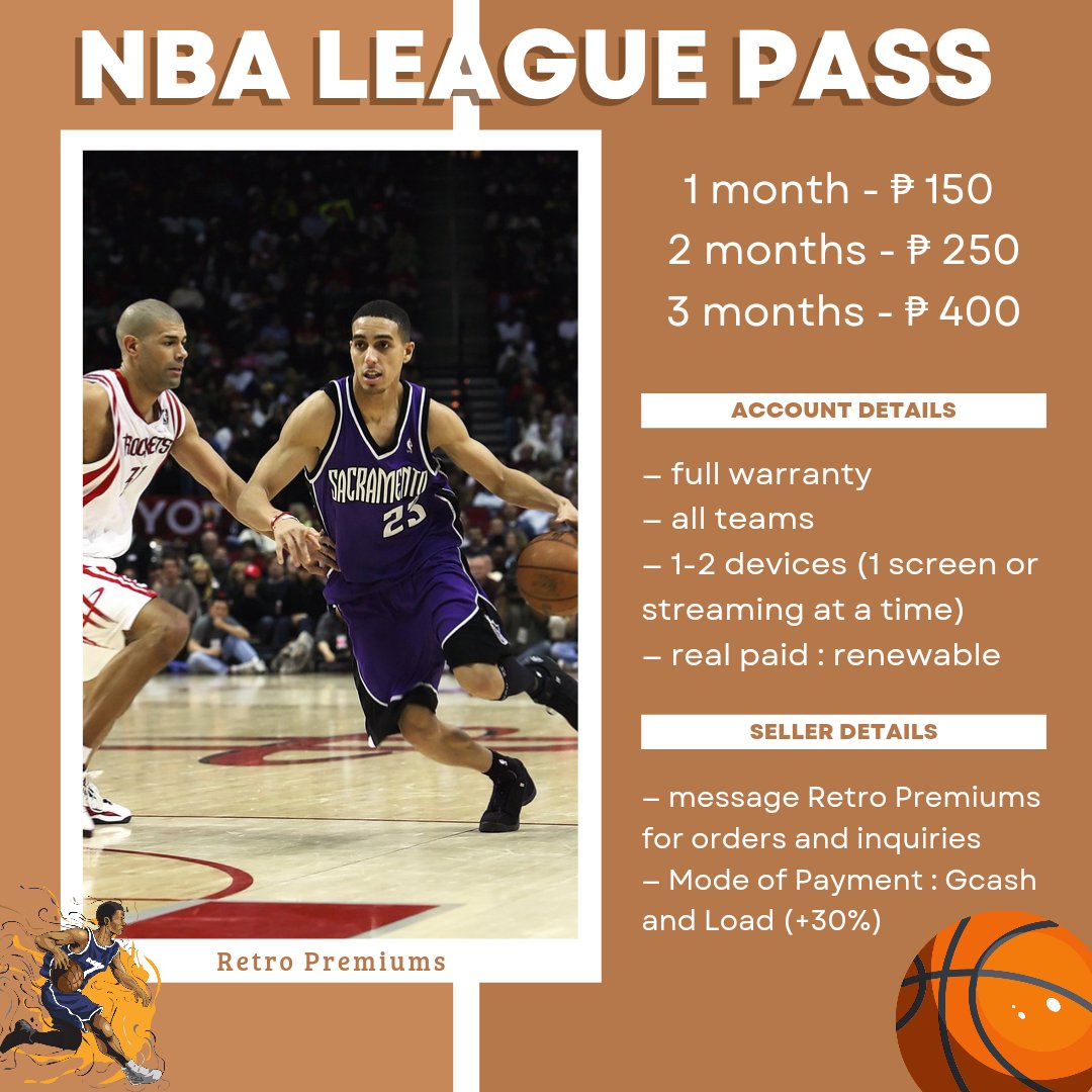 retro_backup's tweet photo. nba league pass account

   •  all teams
   •  full warranty : renewable
   •  1-2 devices (1 screen or streaming at a time) 

✉️ : @retro_shoppe 
💳 : gcash &amp; load (+30%)
🏷️ : lf lfb wtb nba league pass lf nba pass acc pabili nba sino may nba all teams legit mura nba premium https://t.co/RP1w0YY1em
