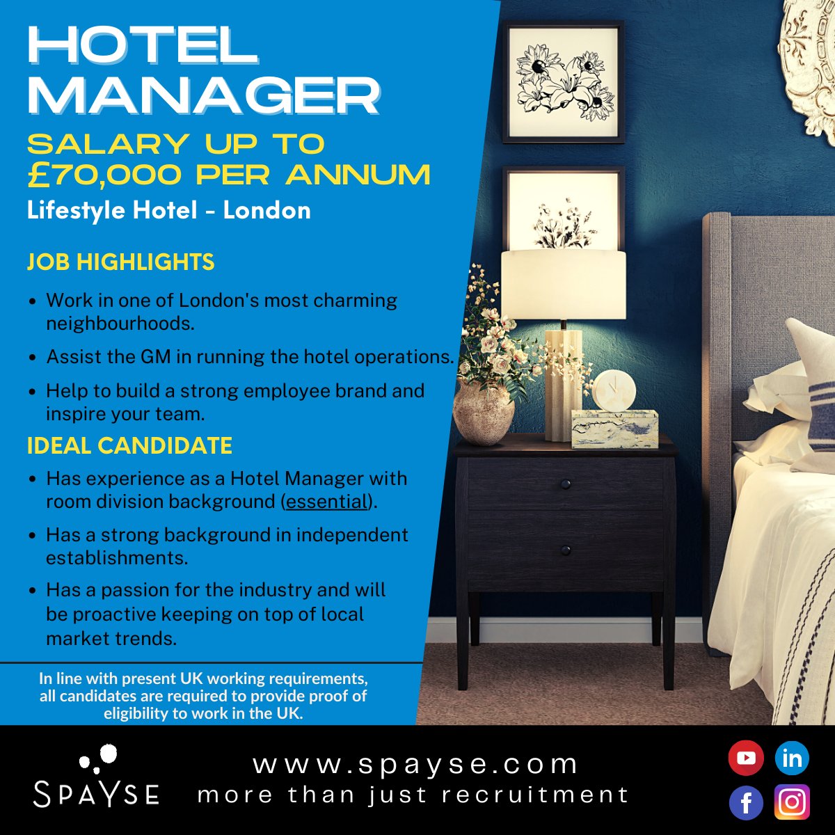 SpaYseRecruit's tweet photo. One of London's most finest and elegant hotel's is looking for a Hotel Manager and we have the pleasure of looking for the ideal candidate to join their team and run the hotel operations.  For more details , please click on the link below.

👉 https://t.co/Sb8KBZvidS https://t.co/pjWshY6aZO