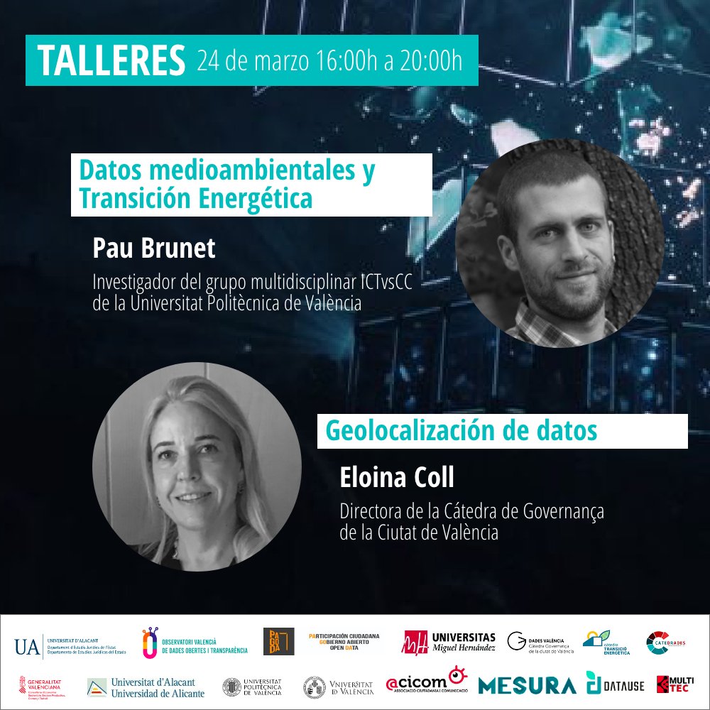 📊Tercera sesión de los talleres incluidos en el programa Datathon 2022 #ODDatathon.
No es necesario que seas participante del reto para inscribirte en estas actividades complementarias a la competición. 
📆Jue. 24/3/22
⏰16:00h a 20:00h
*️⃣INSCRÍBETE👉ow.ly/ZXaM50Ie4aI