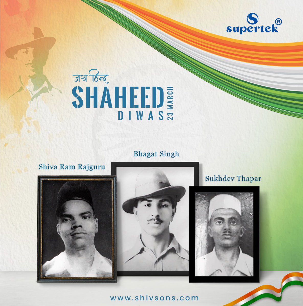 Shivdialsudsons's tweet photo. Martyrs' Day, is celebrated on March 23 every year. It is observed to honor the sacrifices of Bhagat Singh, Sukhdev Thapar, and Shivaram Raj guru, who lost their lives during India's struggle for independence.

#ShaheedDiwas #MartyrsDay2022 #freedomfighters  #independence https://t.co/xhSEIAiVxr