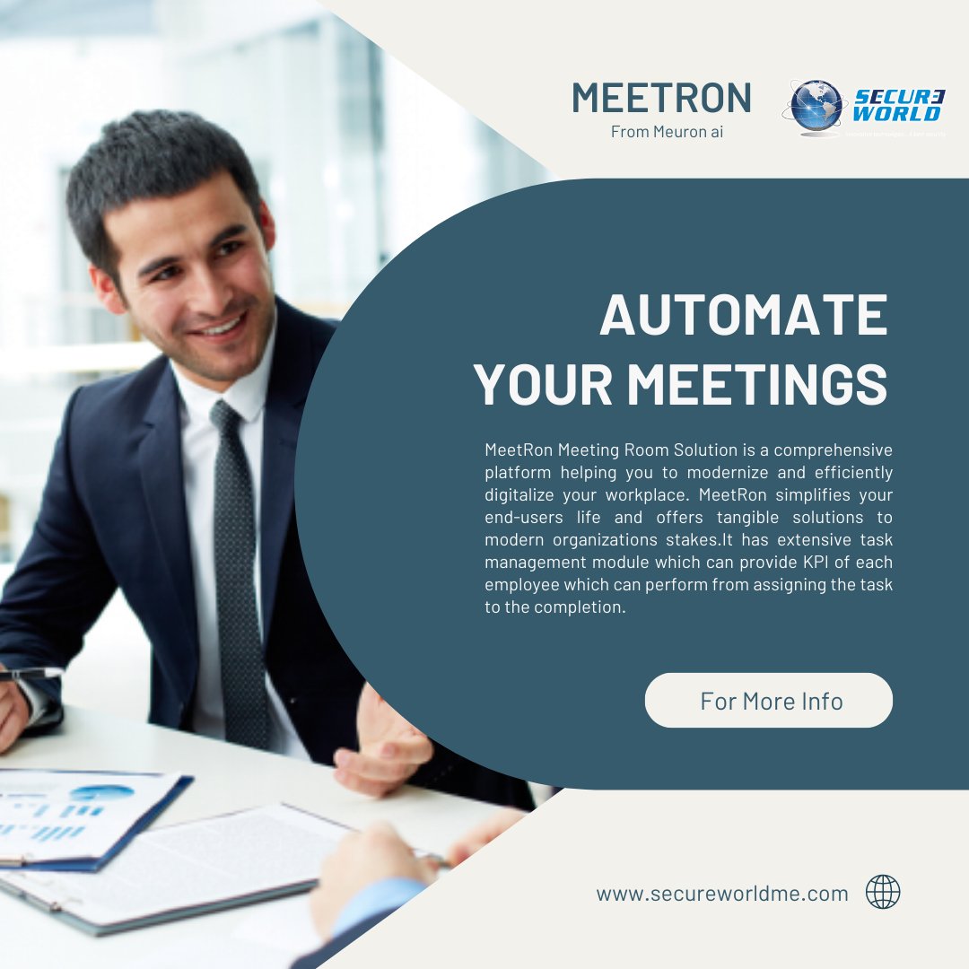 SecureWorldMe's tweet photo. Automate Your Meeting!!! #MeetingRoomSolutions #MeetRon #MeetingRoomManagement #meeting https://t.co/ZIJEFWwmMF