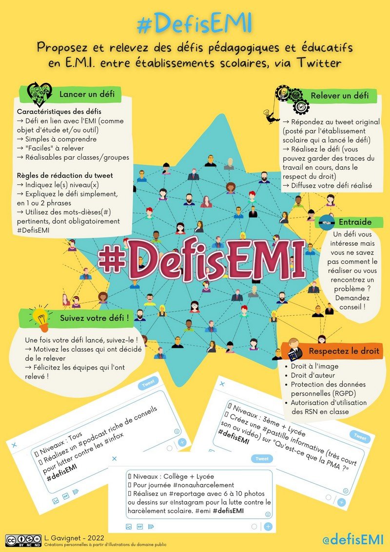 classeTICE's tweet photo. #DéfisEMI, un dispositif collaboratif entre établissements https://t.co/kuV5j93rAm via @classetice 

@DefisEMI @Twittconseil #EMI https://t.co/XlT3lpoz1x