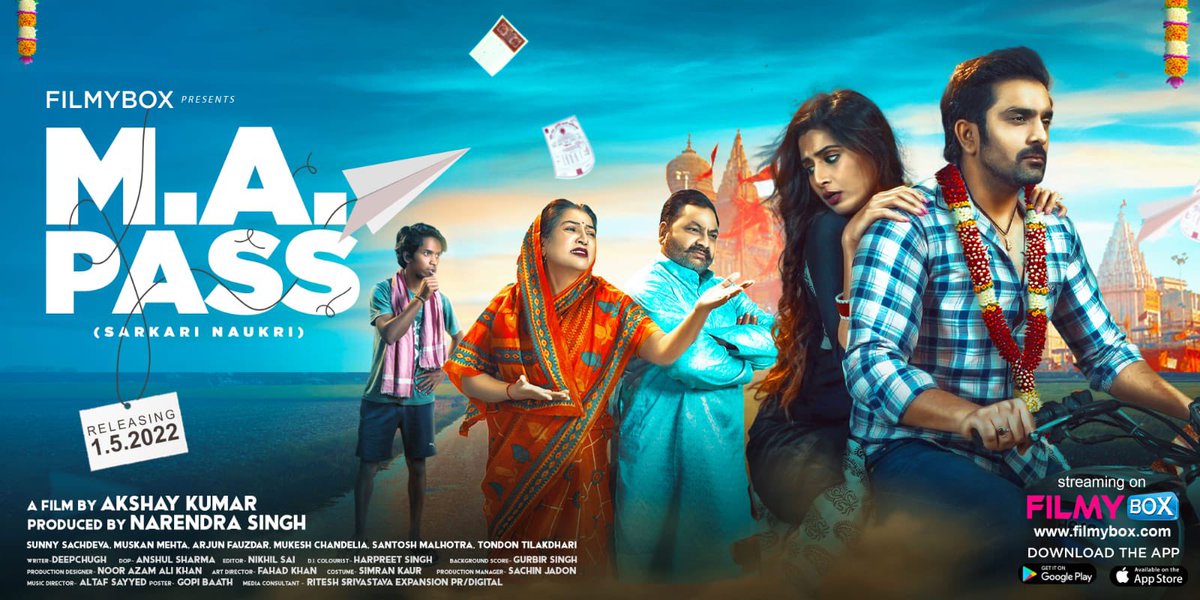 KomalNahta's tweet photo. Get ready for M.A. PASS, upholding your emotions filled with drama!!
Filmybox announces #MAPass releasing on 1st May 2022 exclusively on @filmybox OTT platfrom.
@sunnysachdevaa @arjunfaudarr @Filmybox2 @muskaan_mehta5
#NarendraSingh #AkshayKumar #SunnySachdeva #MuskanMehta https://t.co/L2sDTSFk8U