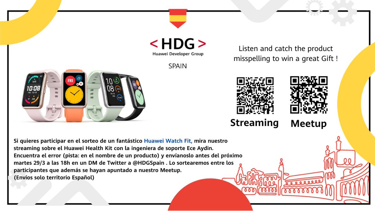 De nuevo sorteamos un bonito detalle de Huawei, un Watch Fit, entre los que pilléis la palabra errónea y hagáis las dos pequeñas acciones. Suerte !!
