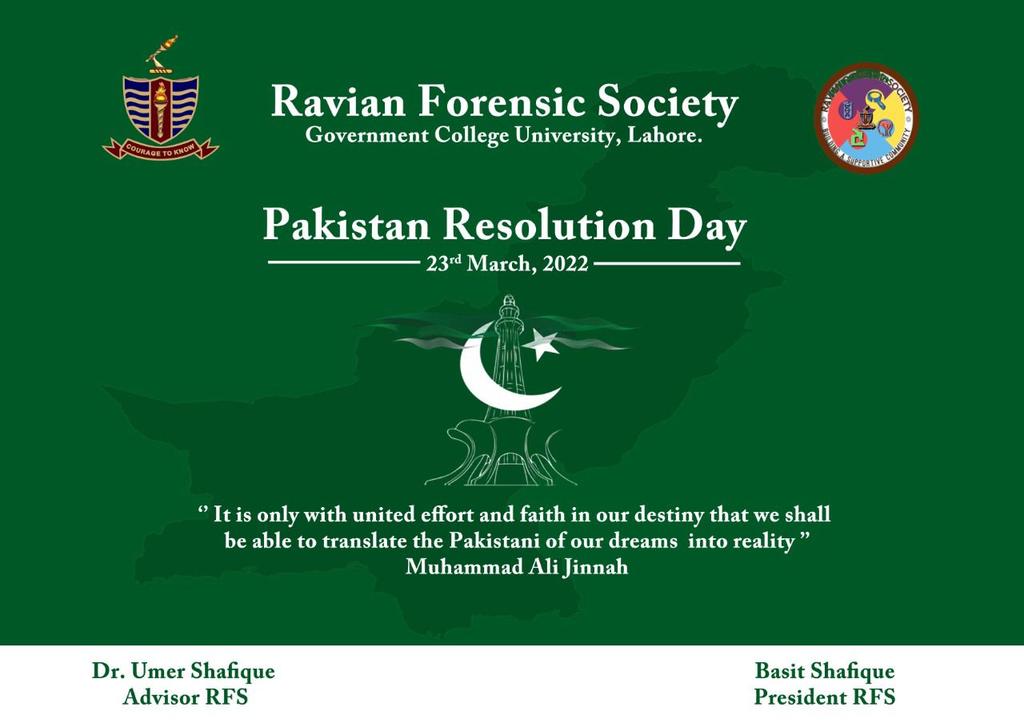 Ravianforensic's tweet photo. A milestone in the history of making Pakistan. The day where the seedling emerged from the seed grown after War of Independence. The Zeal, the enthusiasm showed by people led to the remembrance of this day.Ravian Forensic Society pays its tribute to the pioneers of Pakistan. https://t.co/5hgoqxL0kW
