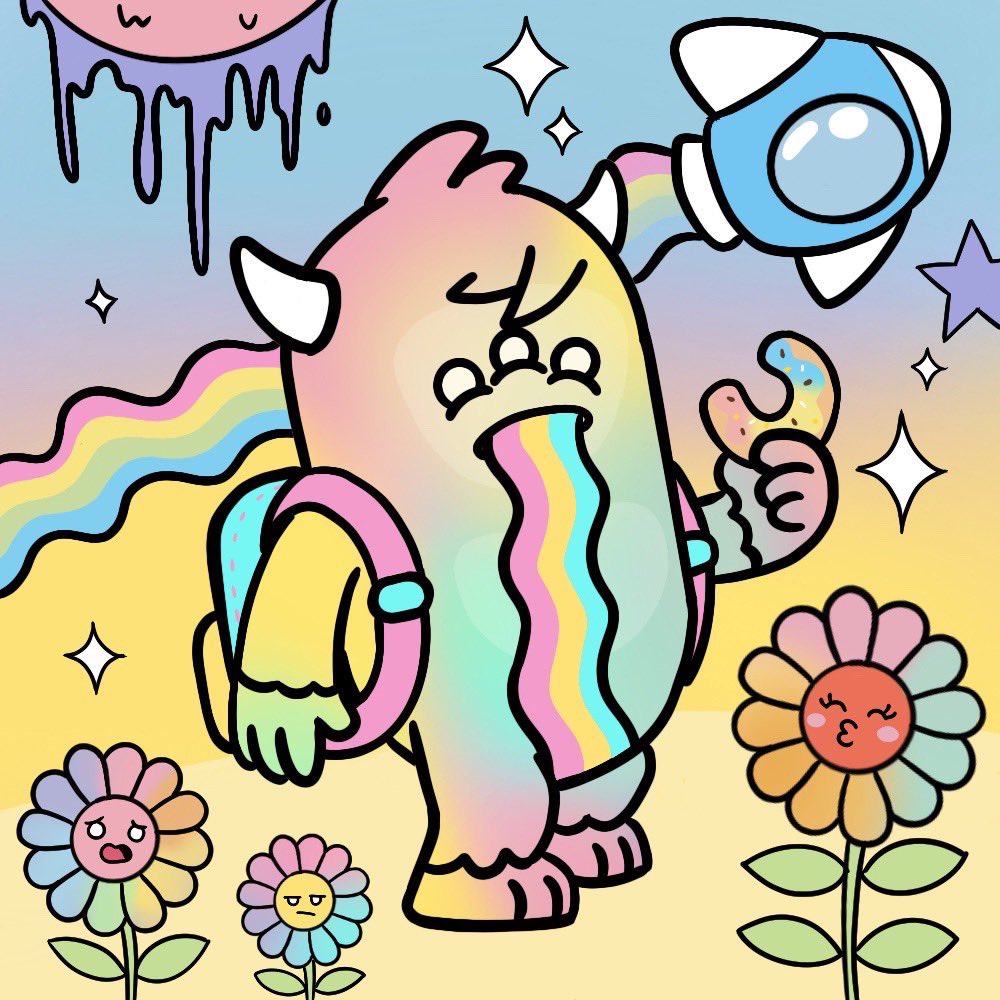 miyuki_nft's tweet photo. @colormonsterNFT Hereโs my rainbow dreamland version of #MyColorMonster ๐ https://t.co/t9FqfBzTCS