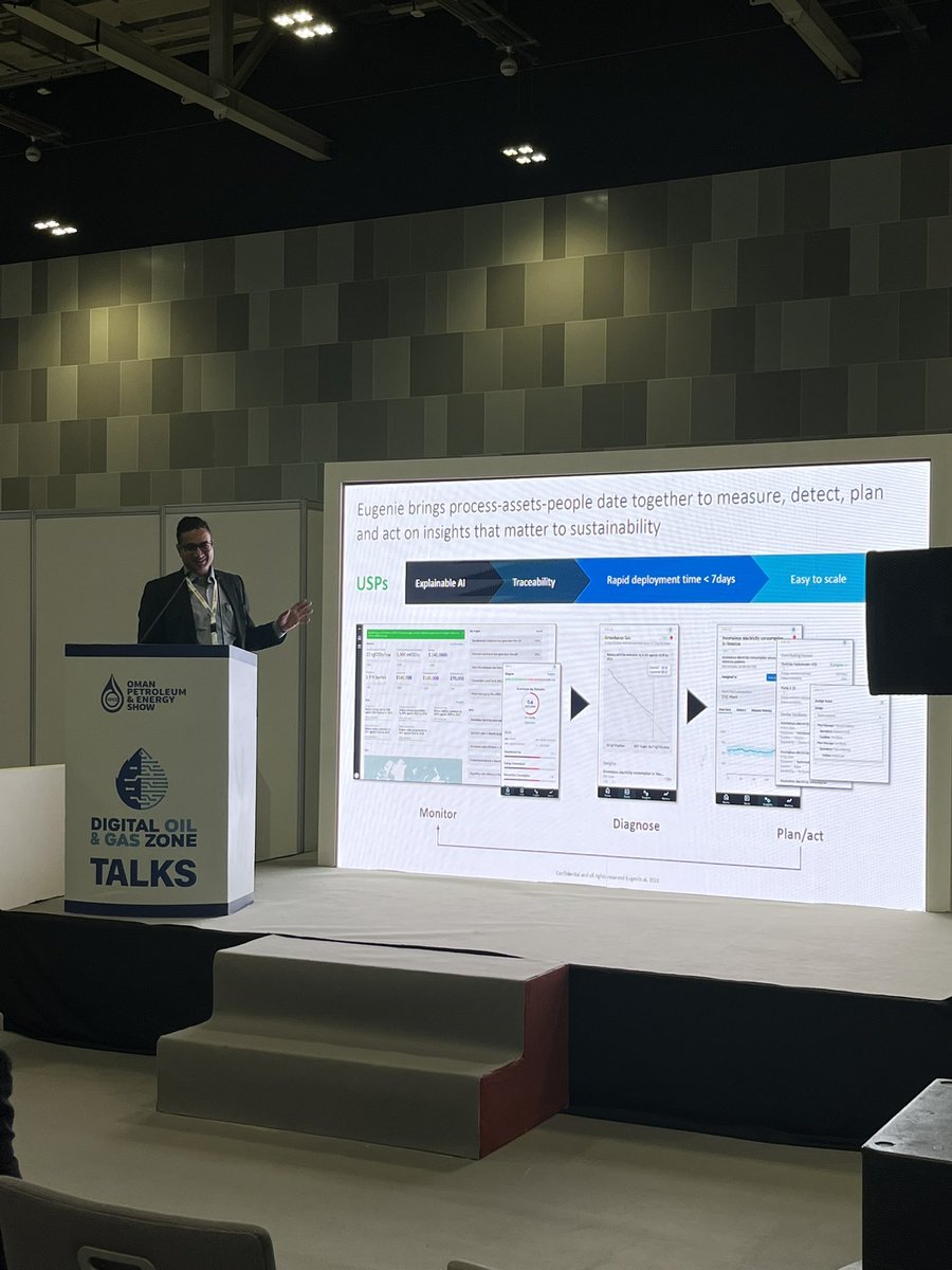 ai_eugenie's tweet photo. "We want to make AI the invisible force in making shop floor operations sustainable" - Sangam Chaturvedi (@supersangam), Head of Customer Success at @ai_eugenie at @OPESOman 

#opes #opes2022 https://t.co/bx9qH4U0bh
